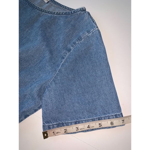 Russ Berens Malibu Blue Denim Short Sleeve Tunic Top Size S - Picture 8 of 11